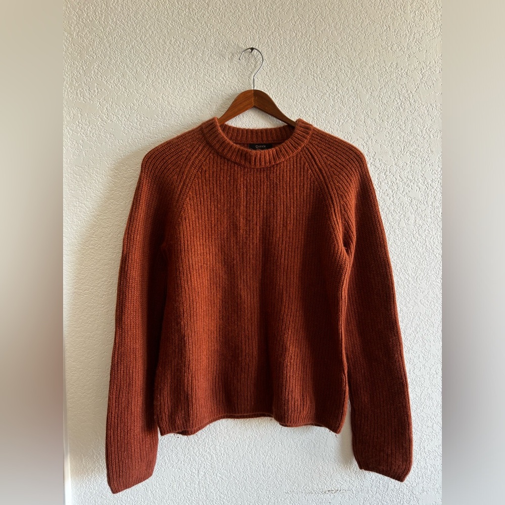 quince 100% washable cashmere fisherman knit sweater